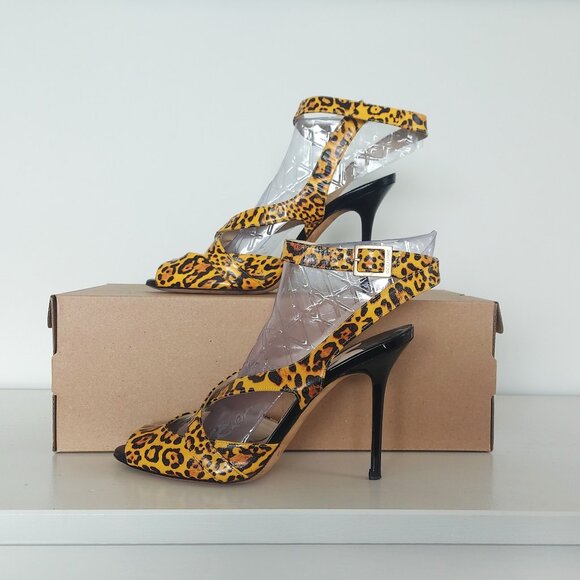 Jimmy Choo Patent Leather Leopard Print Shoes - Size 38 (US 7.5) - Picture 2 of 7